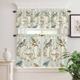 thumbnail image 6 of Vintage Bird Curtain Valances Set Love Floral Teal Blue Watercolor Kitchen Curtains 24&nbsp;inch Length Rod Pocket Valance and Tiers 3 Piece Set Small Bedroom Bathroom Laundry Decor, 6 of 9