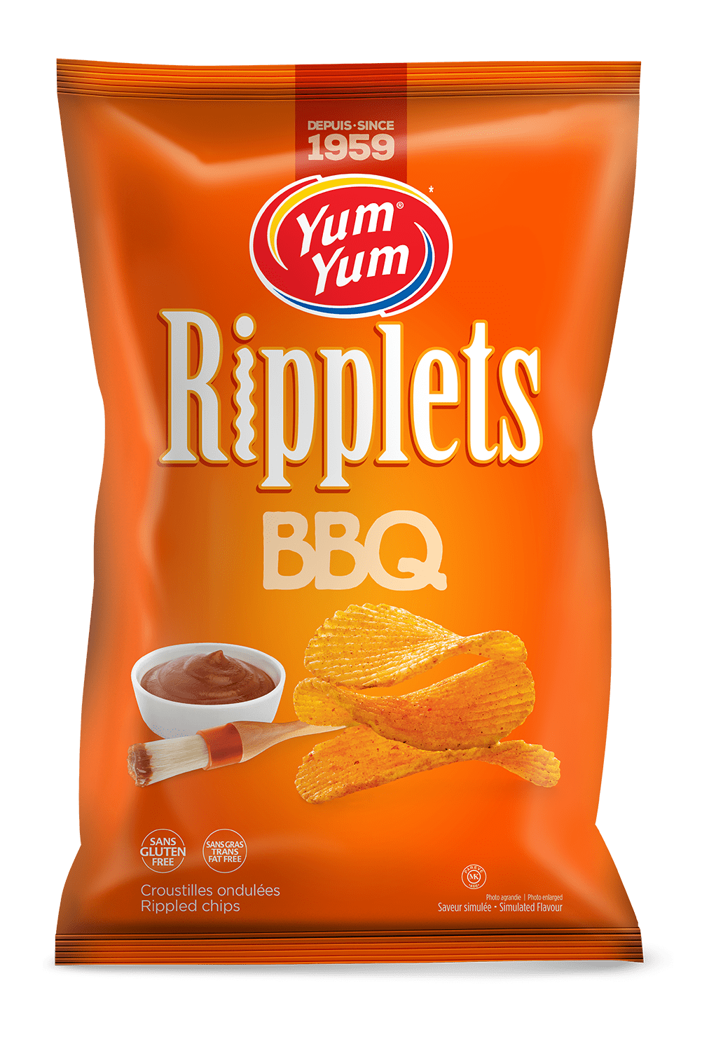 Yum Yum Croustilles Ripplets BBQ 200g Yum Yum Croustilles Ripplets BBQ 200g