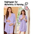 thumbnail image 5 of Ekouaer Nightgowns for Women Long Sleeve Nightshirt Button Down Sleepshirt Nightdress Boyfriend Sleepwear, 5 of 6