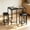 Black-relief, variant on 47 Inch L-Shaped Convertible Dining Set with Built-in Power Outlets, 3-Piece Counter Height Breakfast Nook with 2 Stools Space-Saving for Kitchen Corner Seats 2