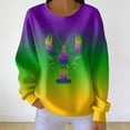 thumbnail image 3 of Wo-Fusoul Chandail en Molleton pour Femmes, Coupe Ample Décontractée Carnaval Manches Longues Col Rond Imprimé, Violet, 3 of 7
