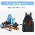 thumbnail image 6 of Drawstring Mesh Swim Bag, Beach Backpack with Wet Pocket and Full-Zip Opening for Women and Men, Pool Bag for Swimming, Gym, Cruise,Waterpark Essentials(Black), 6 of 10