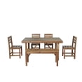 thumbnail image 4 of Harper & Bright Designs 6 Piece Acacia Wood Outdoor Patio Dining Set, Natural Wood, 4 of 9