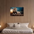 thumbnail image 3 of ZHONGYUTONG Lion Wall Art African Lion Canvas Wildlife Animal Pictures Print Modern Artwork Poster Painting for Bedroom Decor Framed (12.00" x 18.00"), 3 of 5