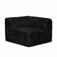 Modern Corner Wedge Only, High-Density Compressed Foam, Faux Fur, Black ...