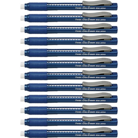 Clic Eraser Grip Pencil - Pentel, PENZE22CBX, Rubber Grip Clic Eraser, 12 / Box