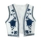 thumbnail image 2 of Chaleco bordado floral para mujer, estilo boho, cárdigan abierto por delante, ideal para viajes y vacaciones. Blanco, 2 of 9