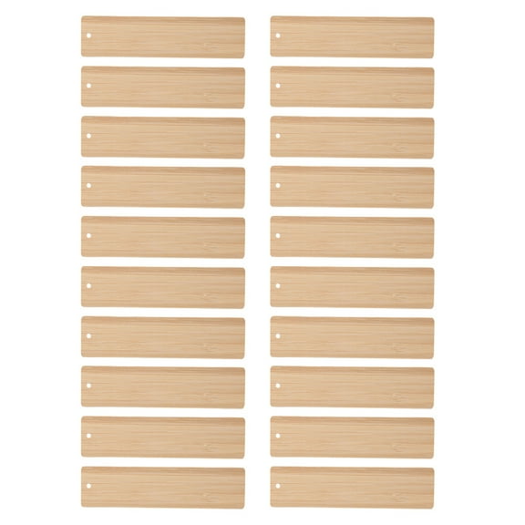 20pcs Wooden Blank Bookmarks for DIY Crafts, Unfinished Wood Tags for Painting, Stamping, and Personalized Projects