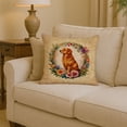 thumbnail image 2 of Nova Scotia Duck Tolling Retriever and Flowers Fabric Decorative Pillow 14 in x 14 in, 2 of 7