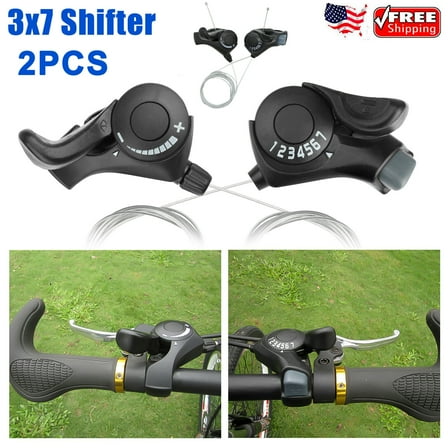 2Pcs 21 Speed Shifter for MTB Mountain Road Bicycle Shifter Bike Thumb Gear Set