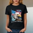 thumbnail image 4 of Duqingm Patriotic Shirts 250th Anniversary America Flag Heart 250 Year Women Girls T-Shirt Black,2XL, 4 of 7