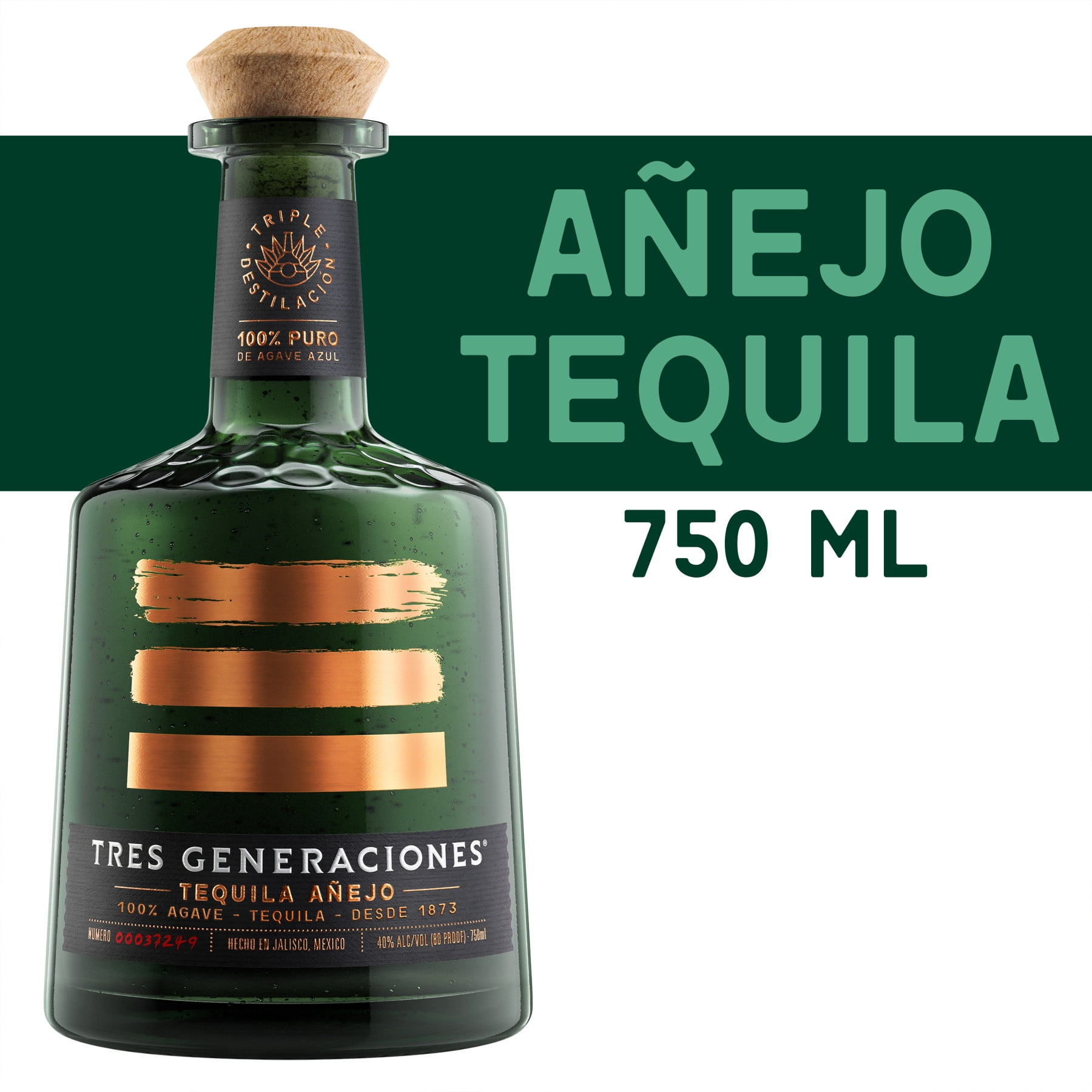 Tres Generaciones Anejo Tequila, 750 ml Bottle, ABV 40.00