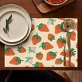 thumbnail image 5 of Orange Strawberry Plants Fruit Summer Placemats Table Placemats Set Of 4-Linen Kitchen Washable Placemats Table Mats 11.8"x17.7" Non-Slip Heat Resistant, 5 of 6