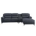 thumbnail image 3 of ACME Walcher Canapé Sectionnel en Tissu de Lin 3 Pièces avec Console de Rangement en Gris, 3 of 7