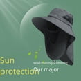 thumbnail image 3 of Sombrero de pescador para el sol, máscara solar de verano para hombre, sombrero de pescador que cubre la cara, sombrero de sol, sombrero de paja para exteriores, sombrero de sol fresco, 3 of 6