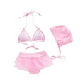 thumbnail image 7 of stylesilove Baby Toddler Girls Lovely Tie Bikini Swimsuit and Hat 3pcs Set Beach Bathing Suit Swimwear (Pink, 3-4 Years), 7 of 7