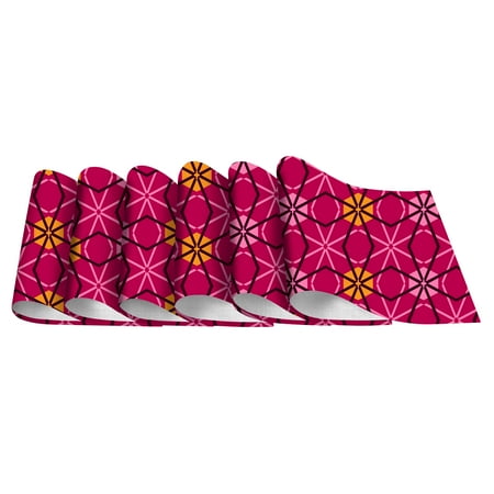

eloria Abstract Printed Table Heat Resistant Placemats Dining Table Mats With Napkins Cotton Canvas Size : 12x18 Inches | Pack of 6