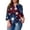 Blue, variant on Women’s 250th Anniversary Usa Plus Size Shirt L-5xl V Neck 3/4 Sleeves Patriotic 4th Of July Top Casual Loose Fit Trendy Blouse Shirt,Blue 4XL