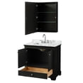thumbnail image 3 of Wyndham Collection Deborah 36" Marble & Wood Single Bathroom Vanity in Espresso, 3 of 7