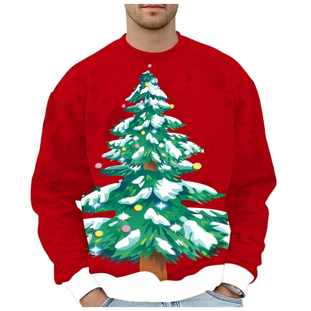 Sweat à Capuche Chaud Col Rond Ample Tendance Décontractée Quotidienne de Noël pour Homme