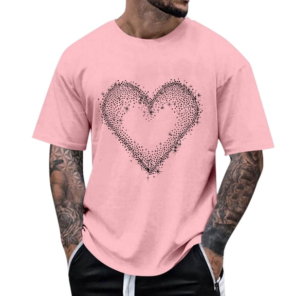 YueHuiYing Plus Size Tops for men Cute Graphic Tees Loose Fit Flower Printing Short Sleeve Crew Neck T Shirts