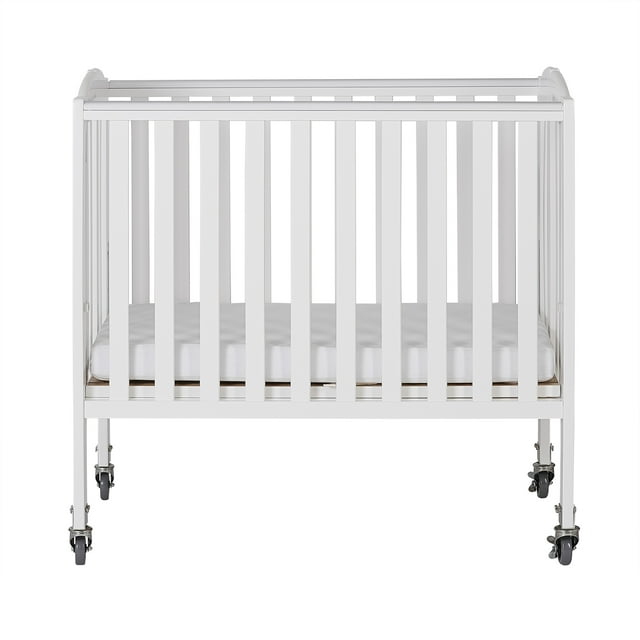 Dream On Me 2-in-1 Birch Folding Portable Crib White Birch
