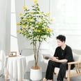 thumbnail image 6 of Garvee Artificial Tree, 4.3ft/4.9ft Artificial Blooming Trees, Blooming Flower Decor, Trees with Blooming Flower And Leaves for DIY Garden Home Wedding Party, 6 of 7
