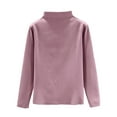 thumbnail image 4 of WTOBBY Women's Warm Fleece Base Shirt with Seamless Design, Thick Inner Layer for Insulation, Half High Neck Long Sleeve Top, Perfect for Cold Weather and Layering,Light Purple XL, 4 of 4