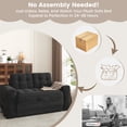 thumbnail image 3 of SOBREMESA 56" Boneless Sofa Bed Convertible, Corduroy Loveseat Sleeper with 2 Pillows, Pull Out Futon Couch for Studio Apartment & Dorm, No Assembly Required, Black, 3 of 9