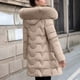 thumbnail image 4 of Parkas de manga larga para mujer, chaqueta informal de algodón con capucha y mangas largas de colores., 4 of 9