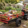 thumbnail image 4 of 1500 Lbs Heavy Duty Steel Dump Cart, 15 Cu ft Garden Utility Trailer with Removable Sides, Hand Pull or Foot Pedal Dumping for ATV UTV Lawn Mower Tractor, 4 of 8