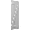 thumbnail image 3 of Ekena Millwork 17 1/2"W x 69"H Americraft Five Board (2 Batten) Exterior Real Wood Joined Board-n-Batten Shutters w/ Z-Bar (Per Pair), Primed, 3 of 10