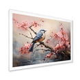 thumbnail image 2 of Designart "Flight of Cherry Blossoms and Bird in Japan I" Animals Framed Wall Art Decor - Farmhouse Pink Bird Floral Entryway Framed Wall Art, 2 of 6