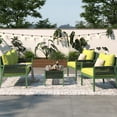 thumbnail image 2 of 4 Outdoor Patio With Extra Thick Cushions & Tempered Glass Table - Ideal For Backyard Porch (fluorescent Yellow Conversation Fade-, 2 of 6