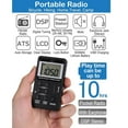 thumbnail image 2 of Portable Radio, AM FM Mini Rechargeable Battery Personal Digital Tuning Stereo Pocket Walkmen Radios with Earphone, 2 of 5