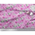 thumbnail image 2 of Soimoi Pink Cotton Poplin Fabric Flower Watercolor Print Fabric by The Yard 42 Inch Wide, 2 of 3