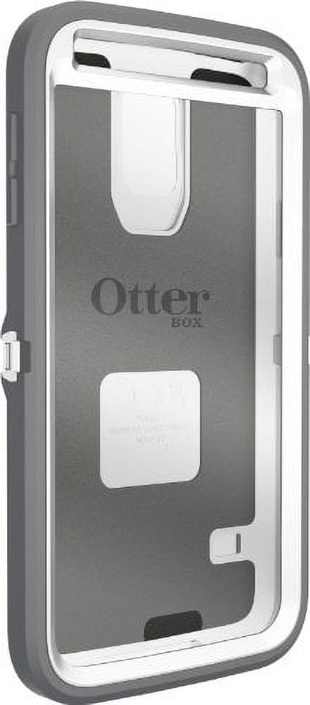OtterBox Defender Series Samsung Galaxy S5 - Back cover for cell phone - silicone, polycarbonate, synthetic rubber - white, gunmetal gray - for Samsung Galaxy S5 - image 5 of 7