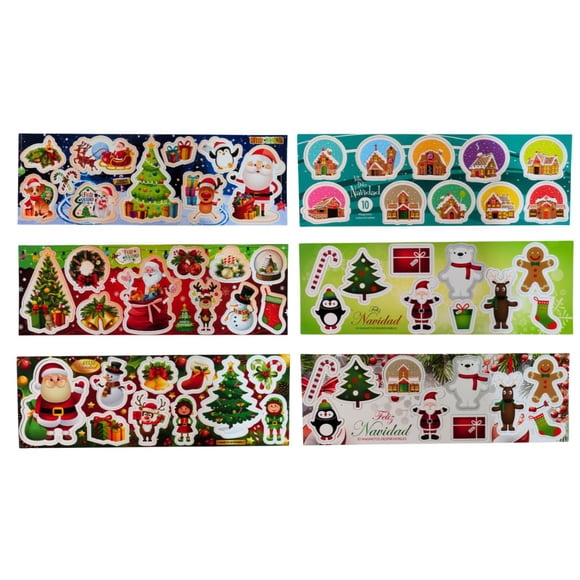 Pack 6 Planillas Magnéticas C/figuras Desprendibles Navidad