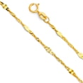 thumbnail image 2 of Wellingsale 14k Yellow Gold Polished Solid 1.3mm Singapore Diamond Cut Chain Necklace - 18", 2 of 6