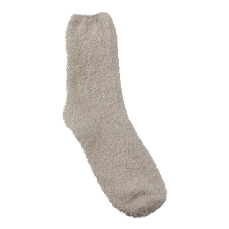 Women's Super Soft and Cozy Feather Light Fuzzy Home Socks - Soft Grey - 4  Pair Value Pack - Size 4-10