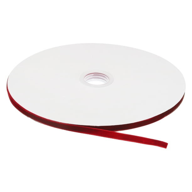 Cinta de Terciopelo Uxcell 1/4" x 25 Yardas Carrete de Cara Única Sedosa para Manualidades DIY Envoltura de Regalos Decoración de Moño Rojo Vino
