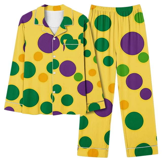 Puntoco Conjunto de pijama estampado con bolsillo para uso diario en el hogar para mujer