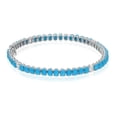 thumbnail image 4 of Silver Turquoise & CZ Diamond Bracelet, 14K Gold Minimalist Bracelet, Handmade Jewelry, Tennis Bracelet, December Birthstone, Wedding Gift, 4 of 4