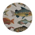 thumbnail image 4 of Orinice Fish Pattern Carpoforo Tencalla Folk Art Round Table Cover Stain Resistant Washable Indoor Outdoor Tablecloth Kitchen Dining Wedding Parties Elastic Edge 100% Polyester Fiber 54-58, 4 of 8