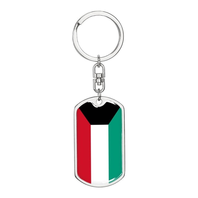 Kuwait Porte-Clés Chien Étiquette Acier Inoxydable Ou or 18k