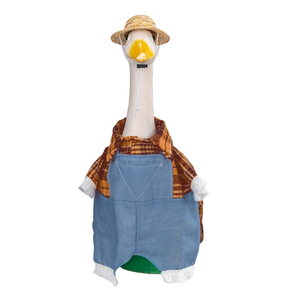 Porch Goose Home Decoration 23 Inch Denim Outfit Set, Stylish Decorative Denim Clothing Suit, Durable Household Outdoor Ornament Costume Accessories for Courtyard Porch Display
