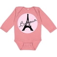 thumbnail image 3 of Inktastic Bonjour Girls Long Sleeve Baby Bodysuit, 3 of 5