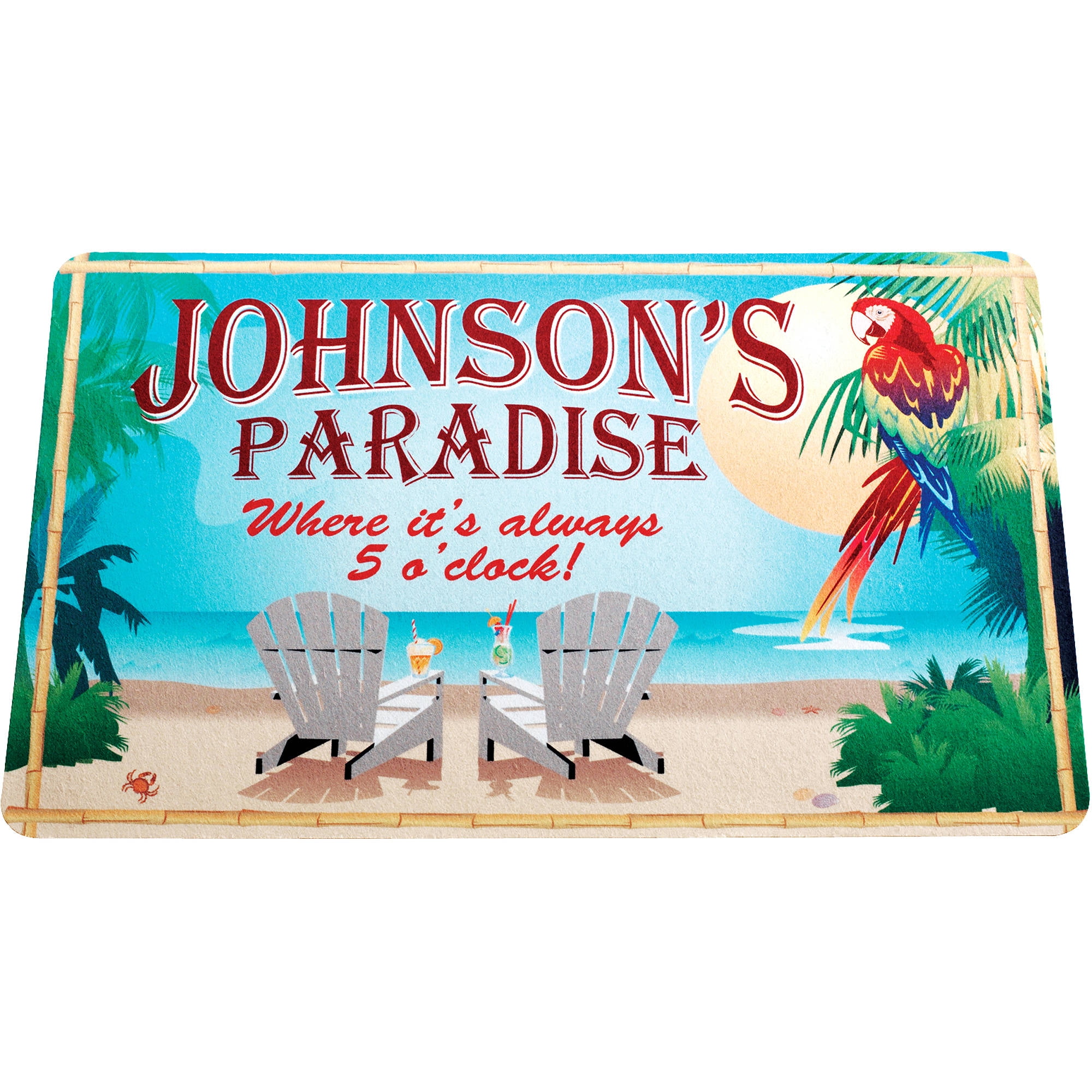 Personalized Paradise Door Mat