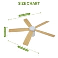 thumbnail image 2 of 52 Inch Low Profile Ceiling Fan with Light and Remote, Quiet DC Motor 3 Color Dimmable LED, Reversible Blades Flush Mount for Bedroom Living Room, Walnut Matte Black, 2 of 7