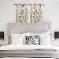 thumbnail image 3 of Spring Floral Kitchen Curtains Window Panels, Pink Blue Flowers Butterfly Rustic Insulated Window Treatment Curtain, Grommet Curtains for Bedroom/Living Room/Bathroom, 2 Piece 42"Wx45"L, 3 of 8
